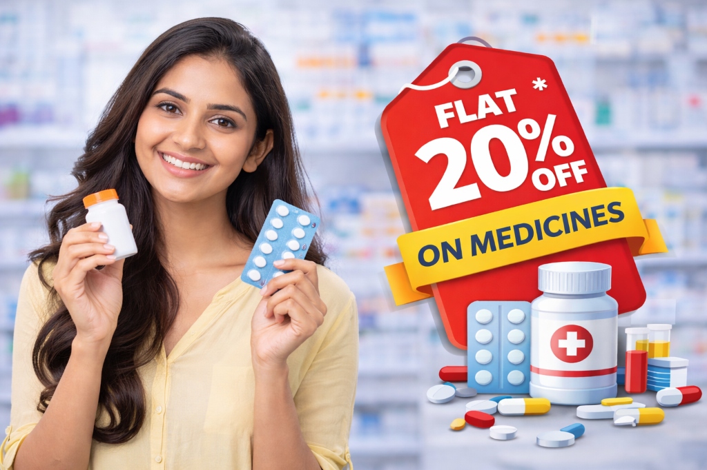 Flat 20% Off on Medicines